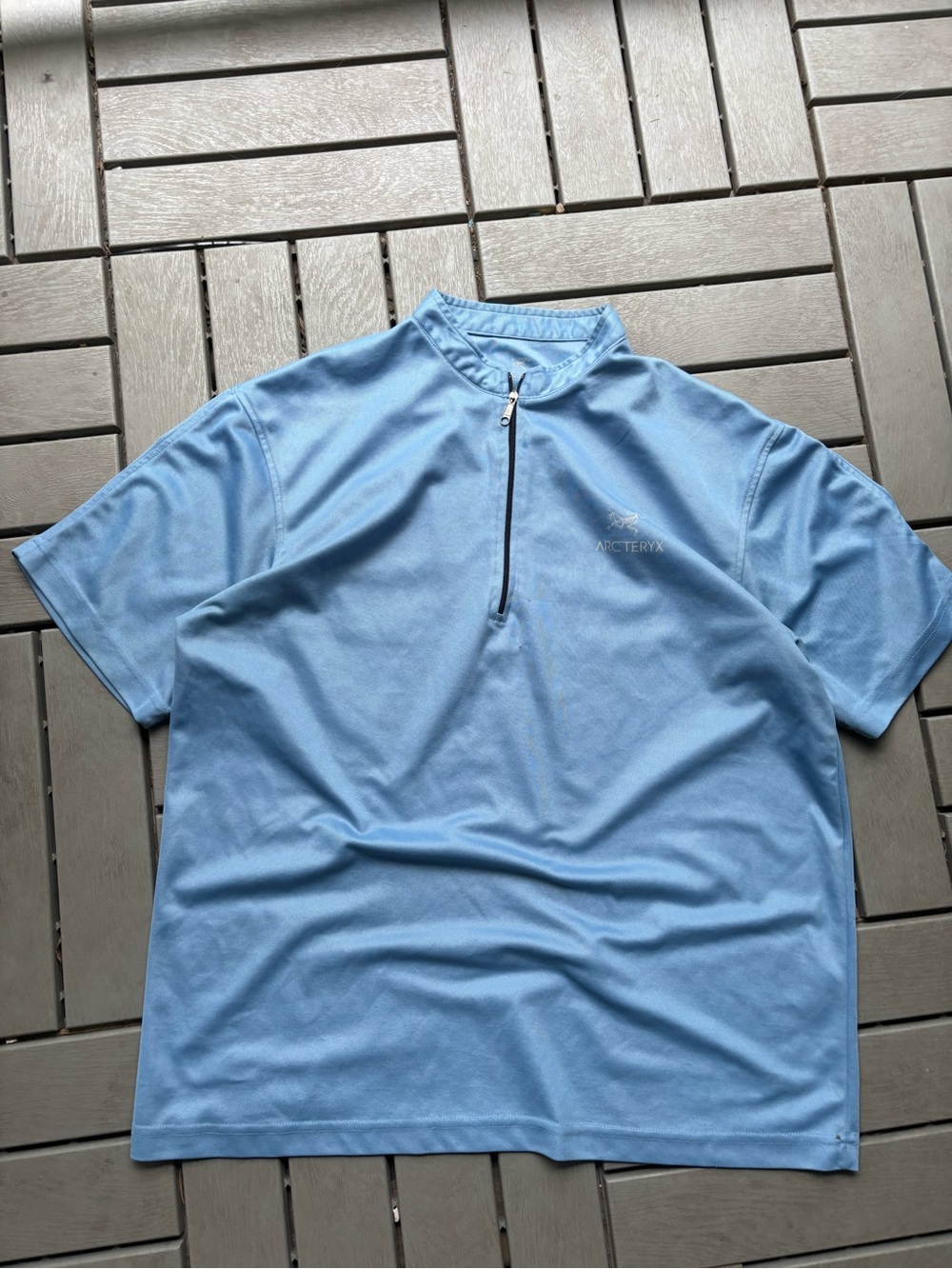 Arc'teryx Light Blue Short-Sleeve Half-Zip Polo
